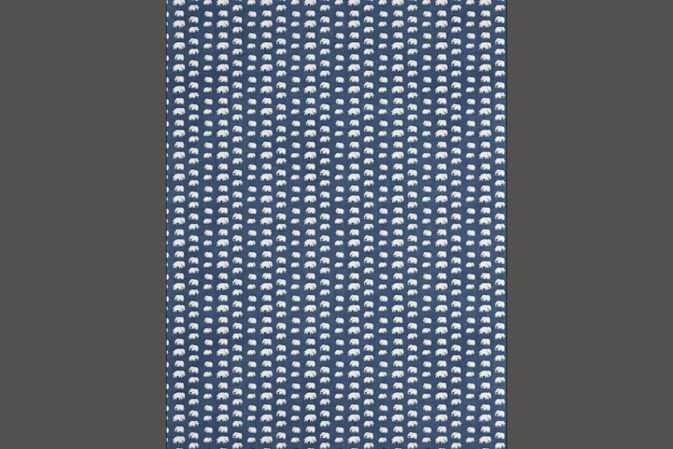 Tygprover|Tyg På Metervara*Estrid Ericson Tygprov Elefant Stormblå