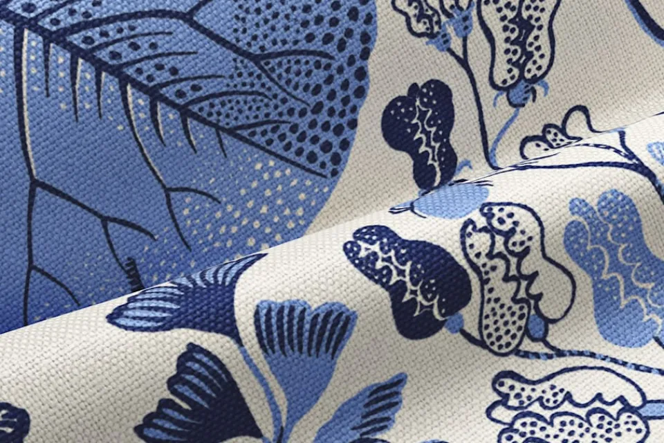 Tygprover|Tyg På Metervara*Josef Frank Tygprov La Plata |Blå