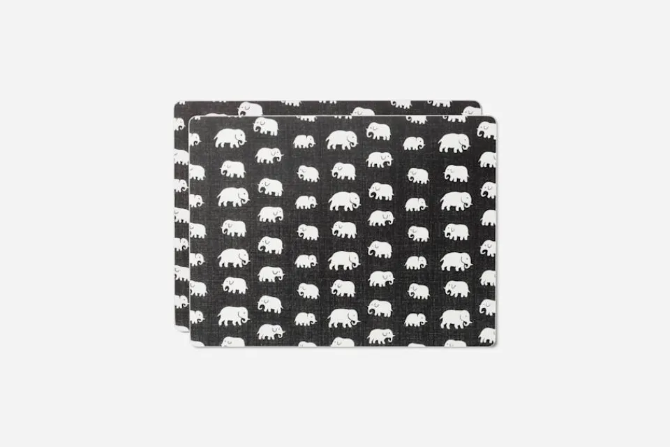 Underlägg & Tabletter*Estrid Ericson/Svenskt Tenn Underlägg Elefant Svart Grön